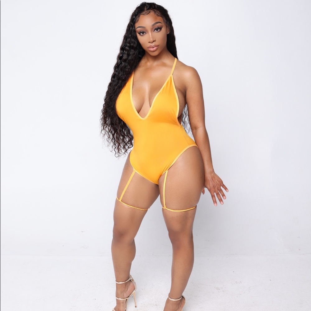 Wet Swimwear Garter Swimsuit